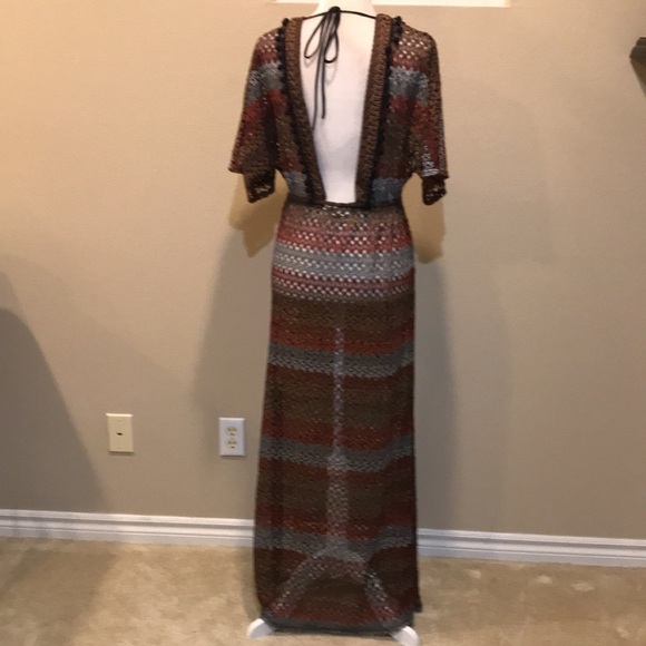 Eva Mendes For New York & Company Maxi Swim Dress Cover Up Earth Tones-Size XS - Picture 5 of 11